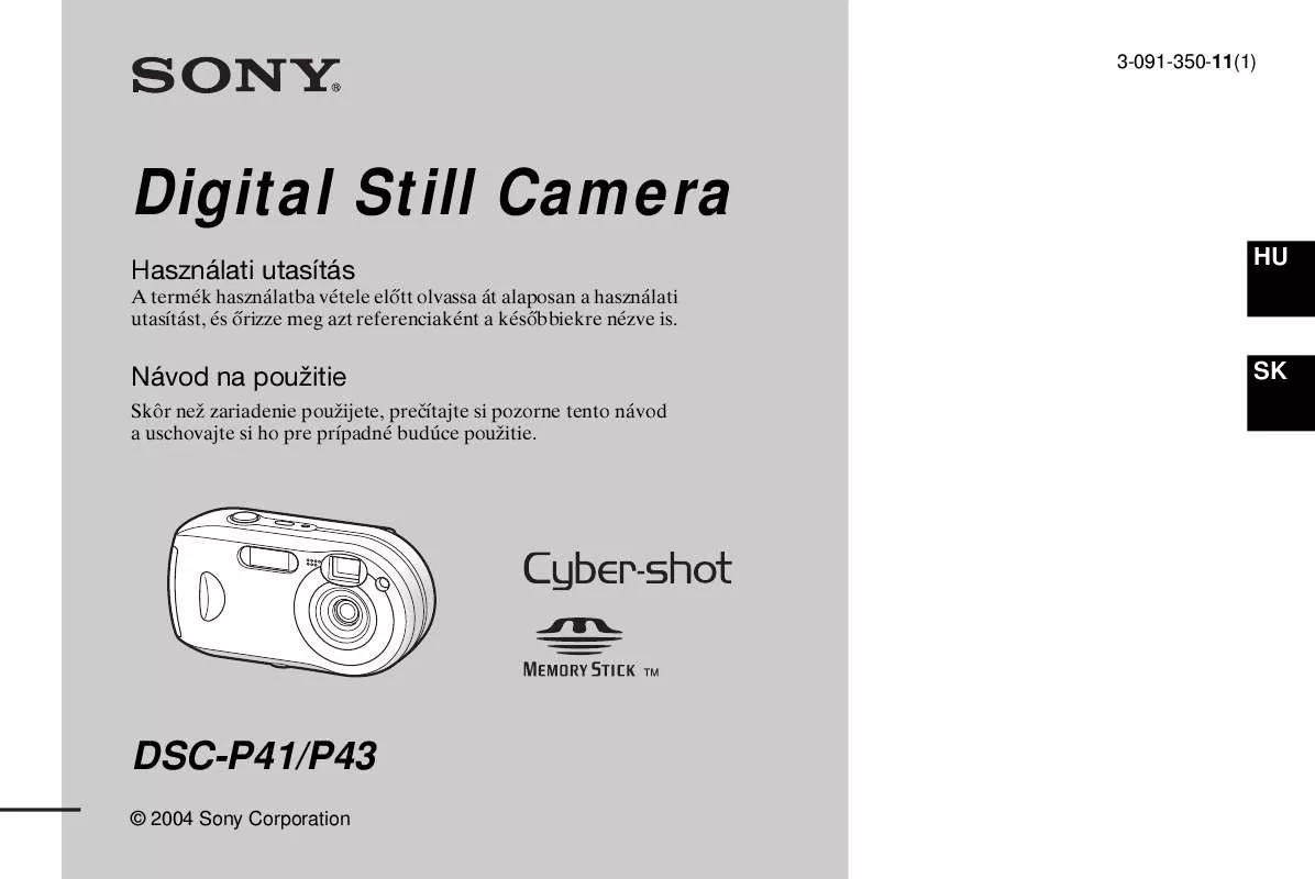 Mode d'emploi SONY CYBER-SHOT DSC-P41