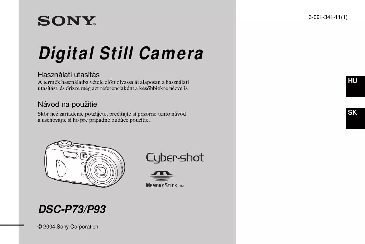 Mode d'emploi SONY CYBER-SHOT DSC-P93