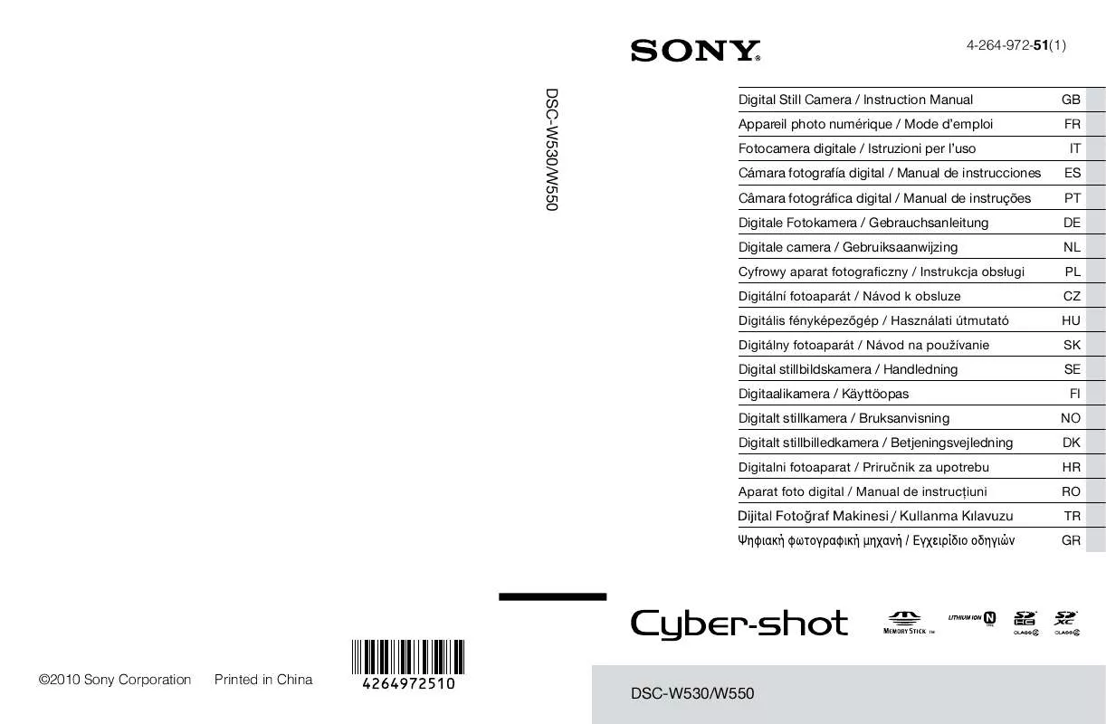 Mode d'emploi SONY DSC-W530