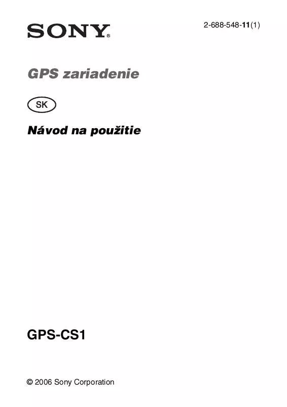 Mode d'emploi SONY GPS-CS1