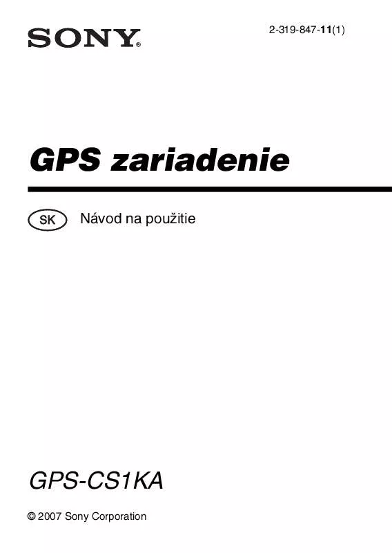 Mode d'emploi SONY GPS-CS1KA