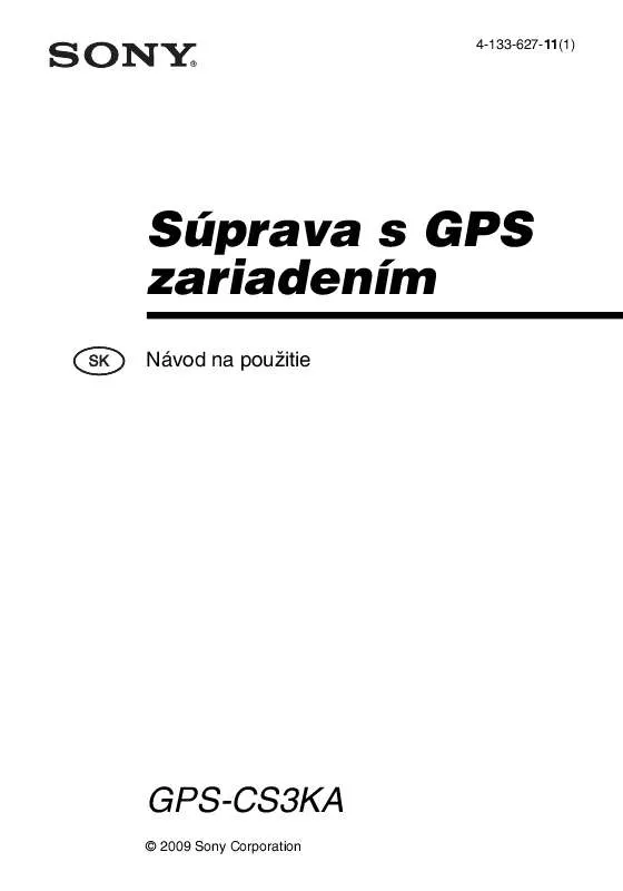 Mode d'emploi SONY GPS-CS3KA