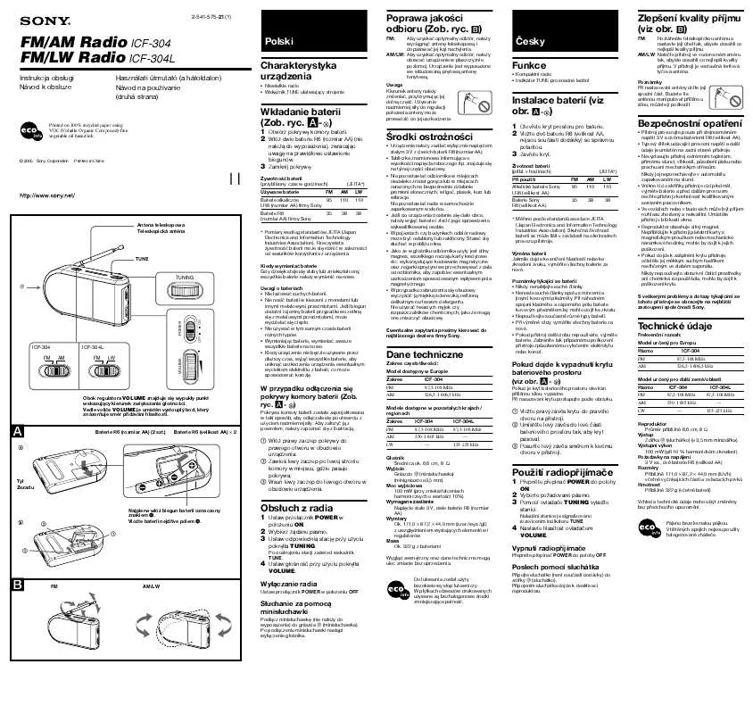 Mode d'emploi SONY ICF-304