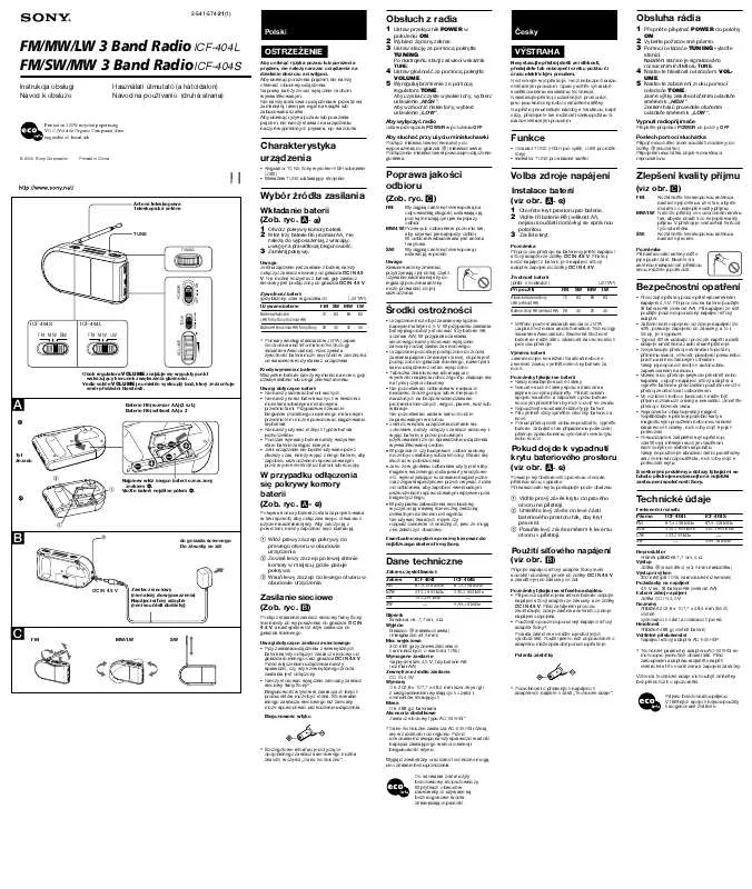 Mode d'emploi SONY ICF-404S