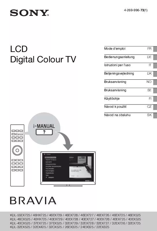 Mode d'emploi SONY BRAVIA KDL-32CX525