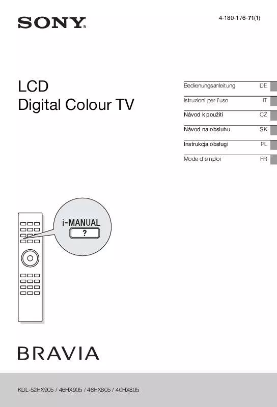 Mode d'emploi SONY KDL-46HX905