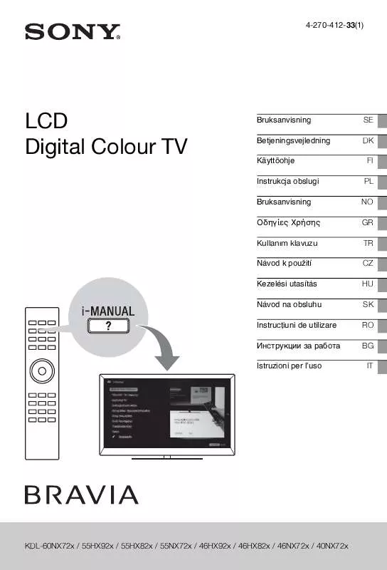 Mode d'emploi SONY BRAVIA KDL-46HX920