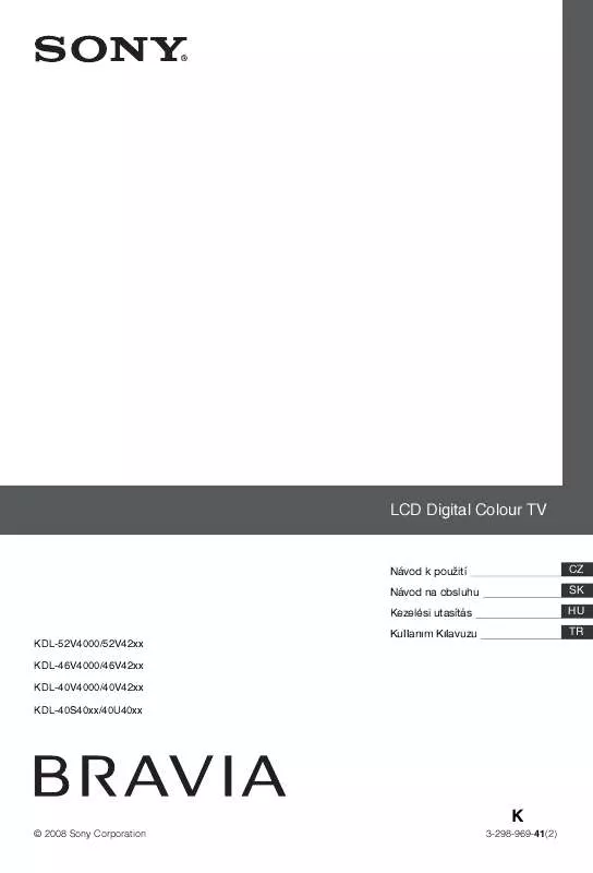 Mode d'emploi SONY KDL-52V4000