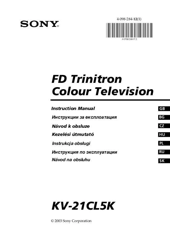 Mode d'emploi SONY KV-21CL5K