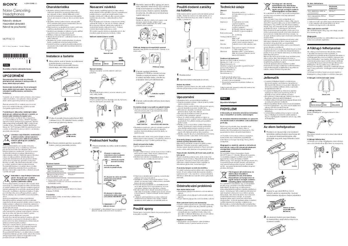 Mode d'emploi SONY MDR-NC13