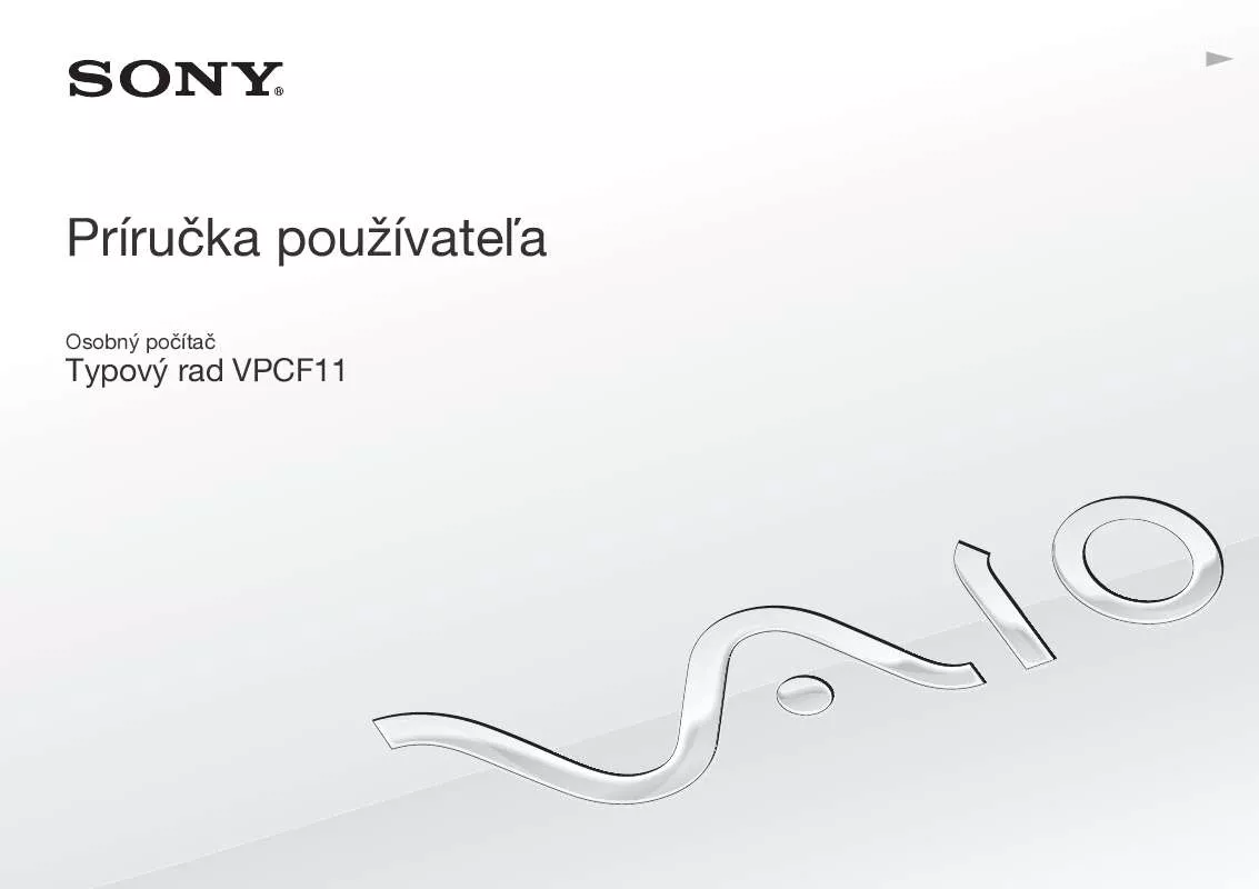 Mode d'emploi SONY VAIO VPC-F11E1R/H