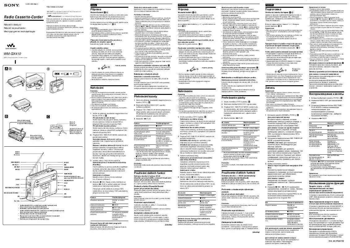 Mode d'emploi SONY WM-GX410