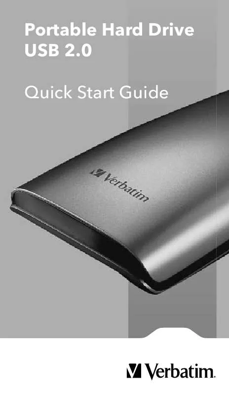 Mode d'emploi VERBATIM PORTABLE HARD DRIVE USB 2.0