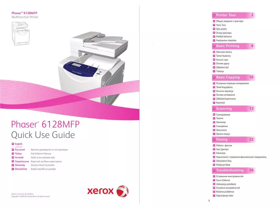 Mode d'emploi XEROX PHASER 6128MFP