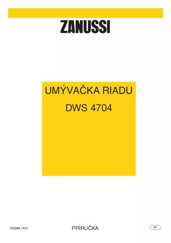 Mode d'emploi ZANUSSI DWS4704