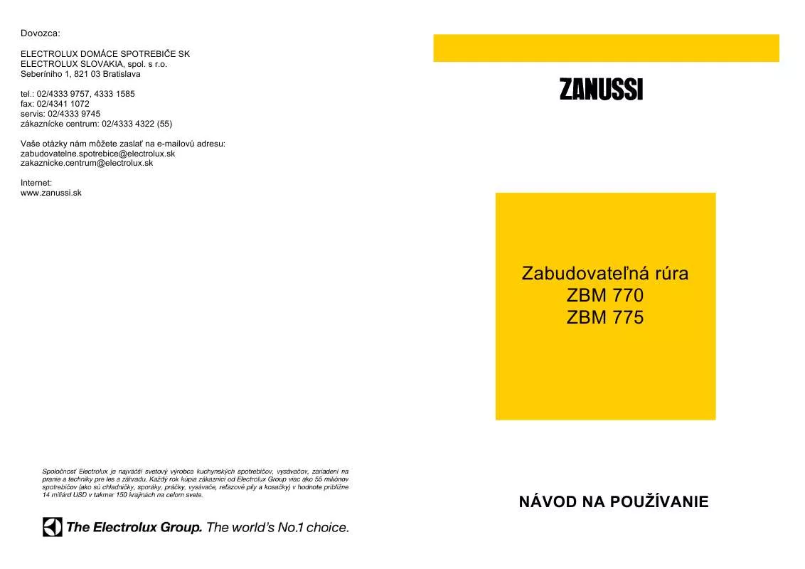 Mode d'emploi ZANUSSI ZBM770N