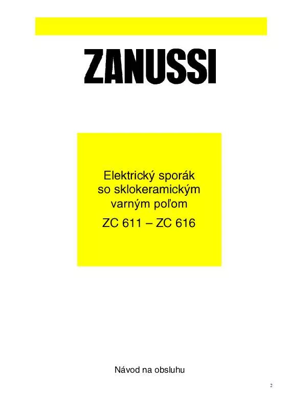 Mode d'emploi ZANUSSI ZC616CE