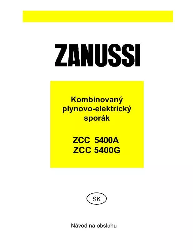 Mode d'emploi ZANUSSI ZCC5400G