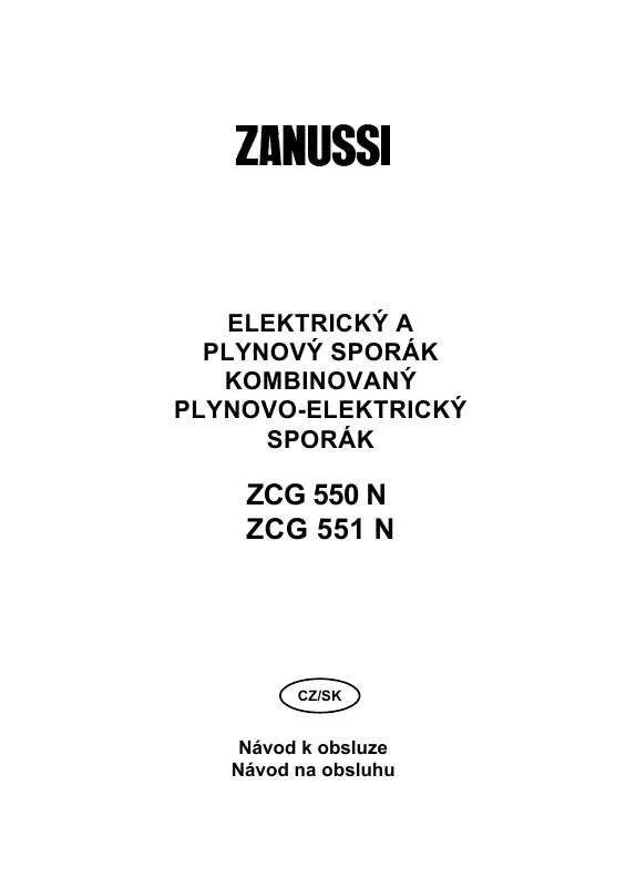 Mode d'emploi ZANUSSI ZCG550NW