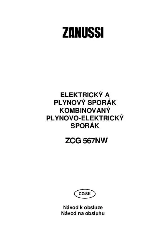 Mode d'emploi ZANUSSI ZCG567NW