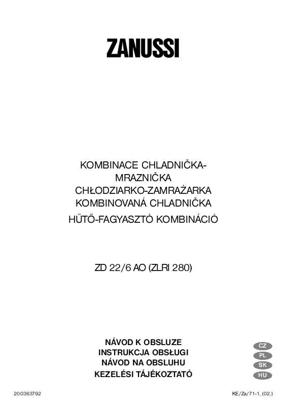 Mode d'emploi ZANUSSI ZD 22/6 AO