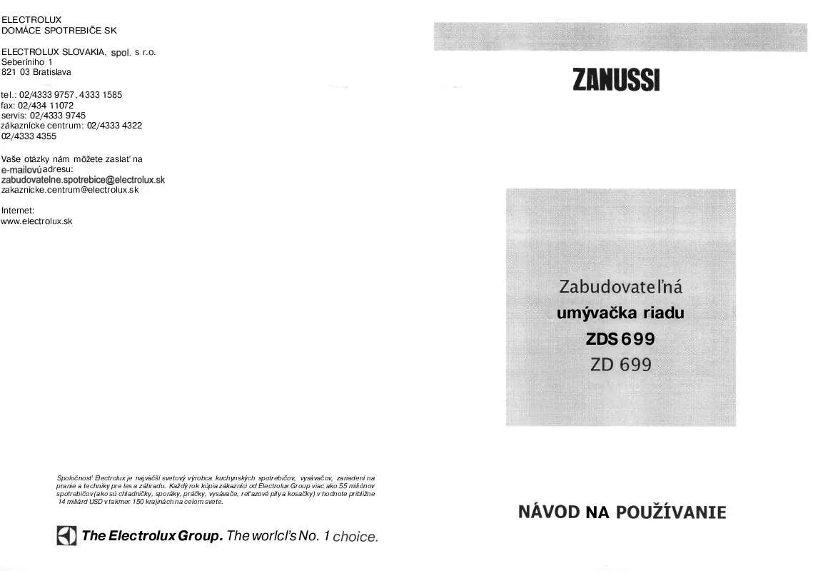 Mode d'emploi ZANUSSI ZD699ALU