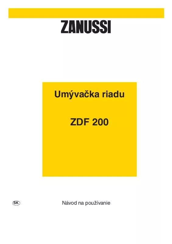 Mode d'emploi ZANUSSI ZDF200