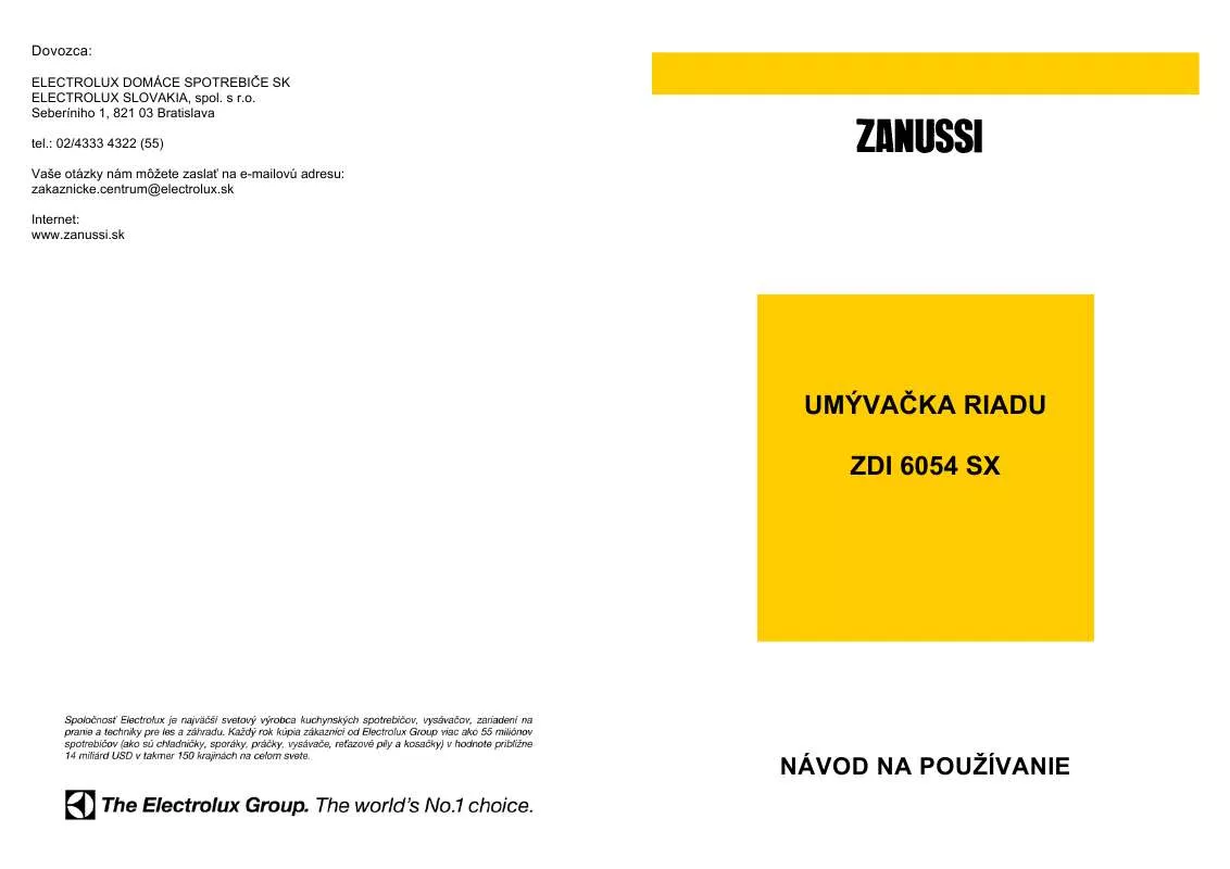 Mode d'emploi ZANUSSI ZDI6054SX