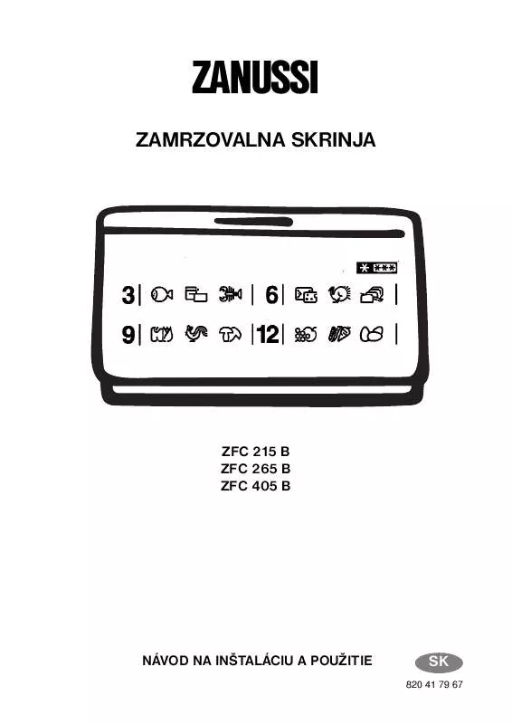 Mode d'emploi ZANUSSI ZFC265B
