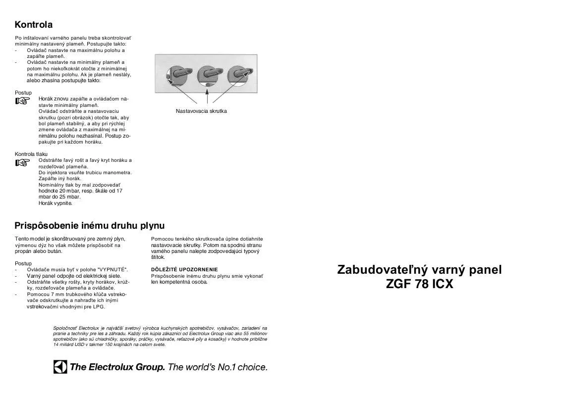 Mode d'emploi ZANUSSI ZGF786ICX