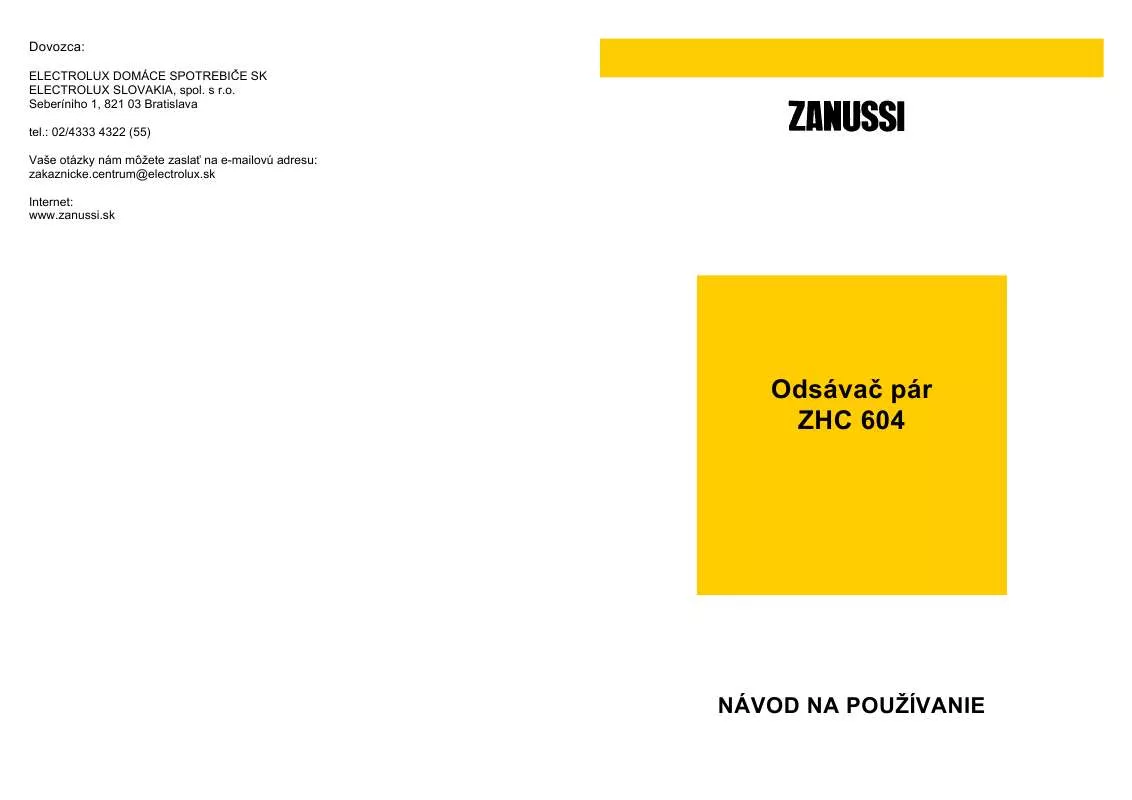 Mode d'emploi ZANUSSI ZHC604X