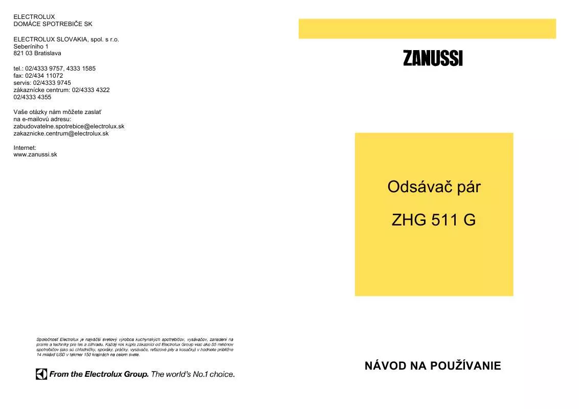 Mode d'emploi ZANUSSI ZHG511G