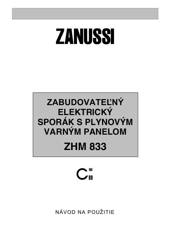 Mode d'emploi ZANUSSI ZHM833IN