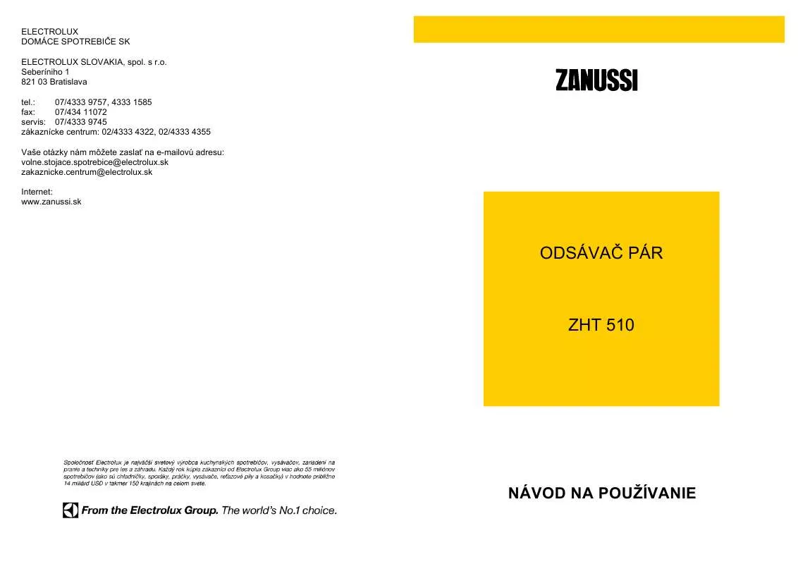 Mode d'emploi ZANUSSI ZHT510W