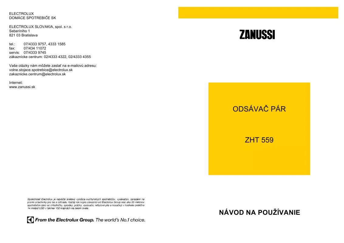 Mode d'emploi ZANUSSI ZHT559B