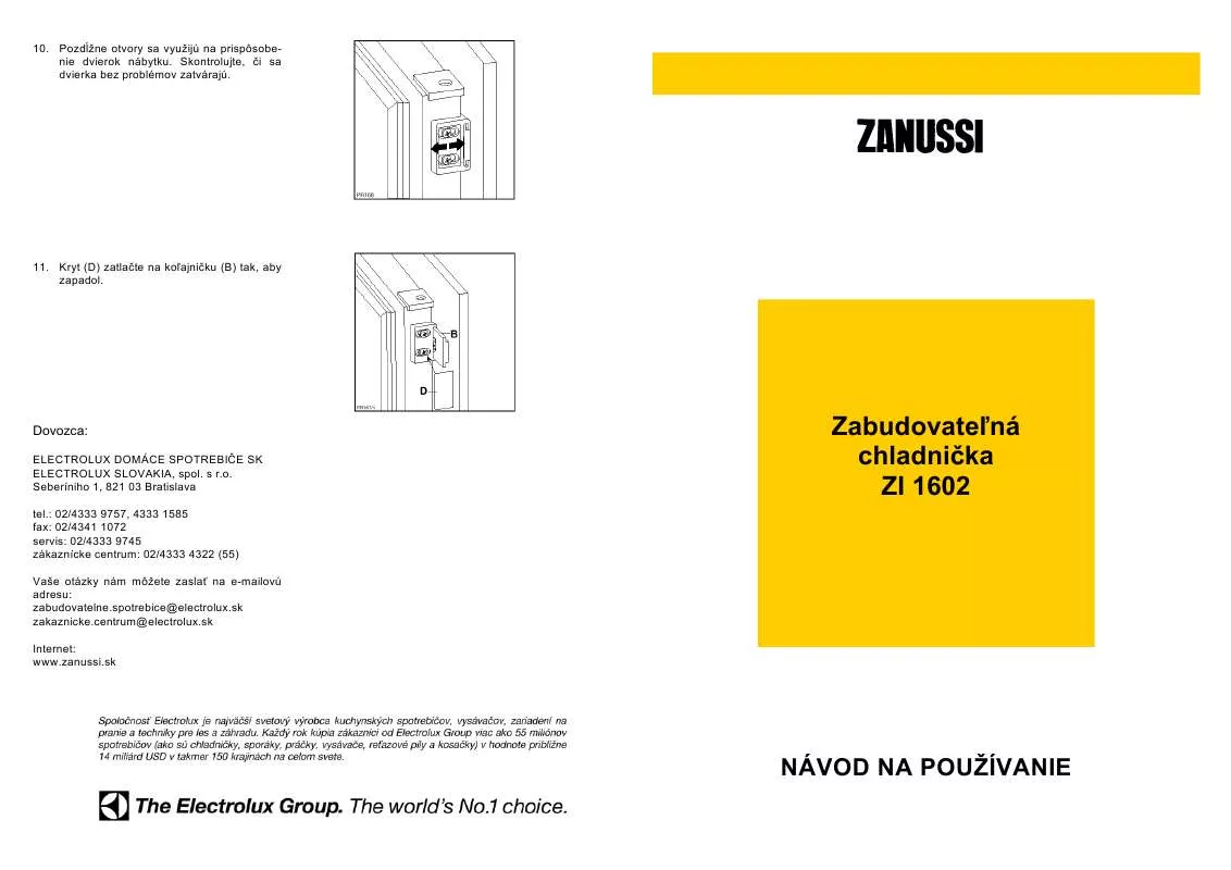 Mode d'emploi ZANUSSI ZI1602