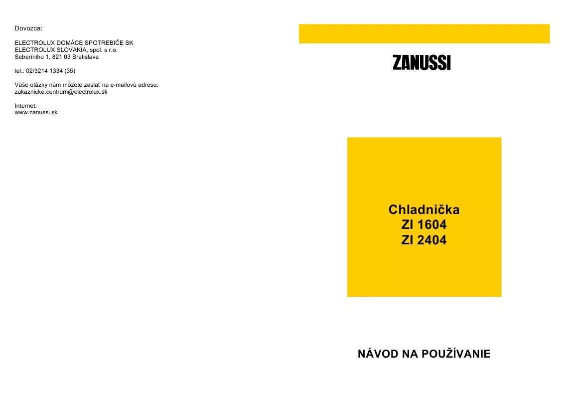 Mode d'emploi ZANUSSI ZI1604