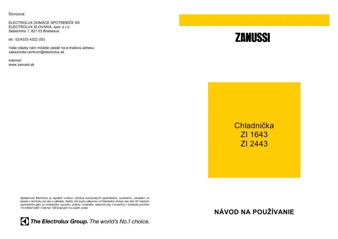 Mode d'emploi ZANUSSI ZI1643