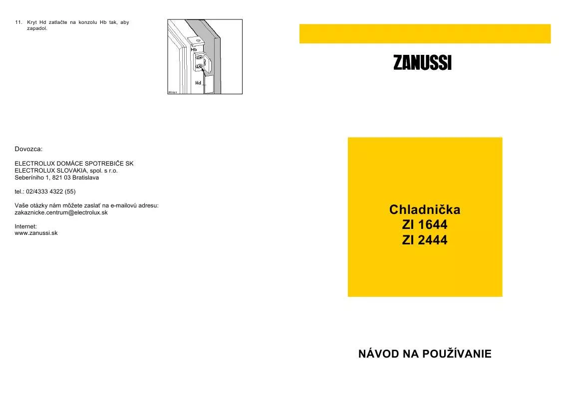 Mode d'emploi ZANUSSI ZI1644