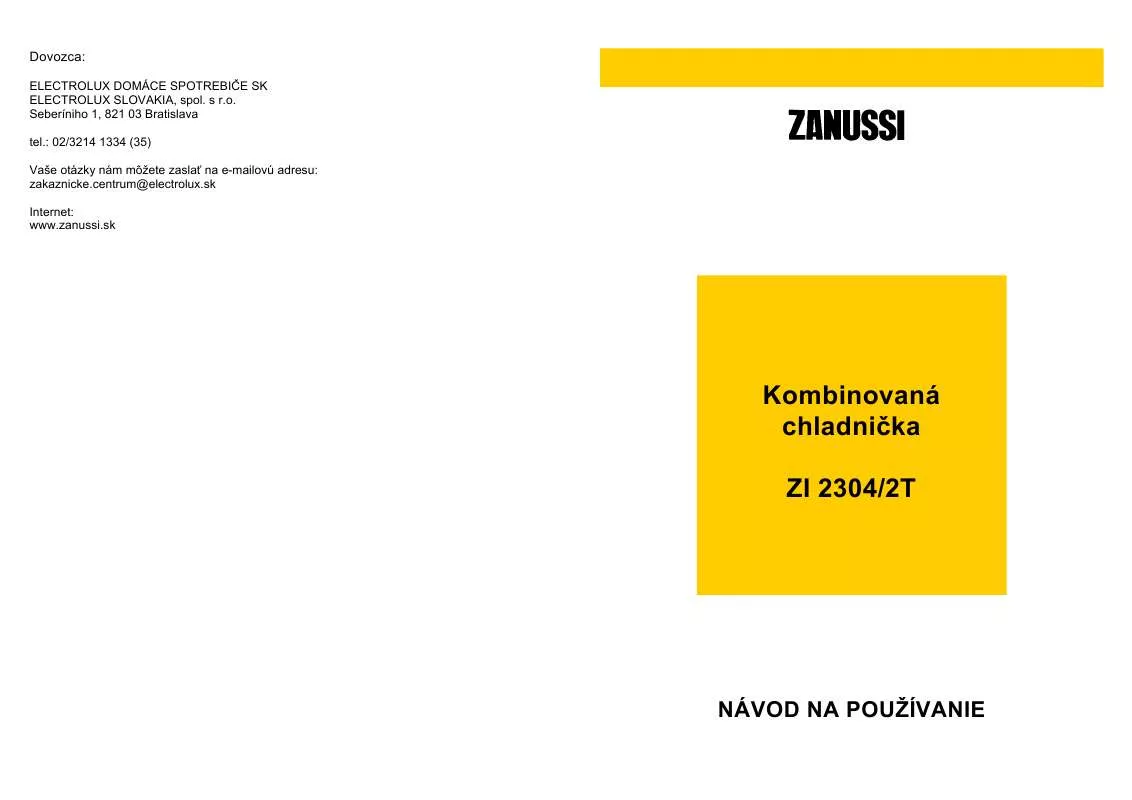 Mode d'emploi ZANUSSI ZI2304/2T