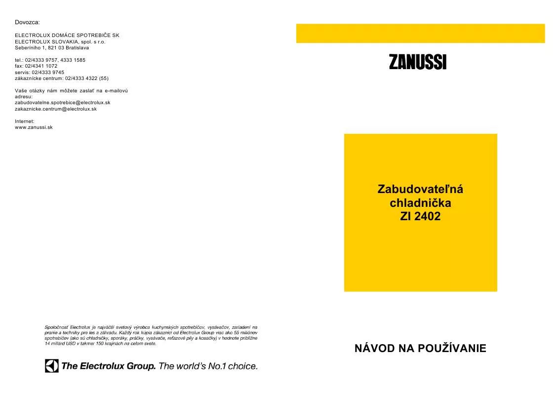 Mode d'emploi ZANUSSI ZI2402