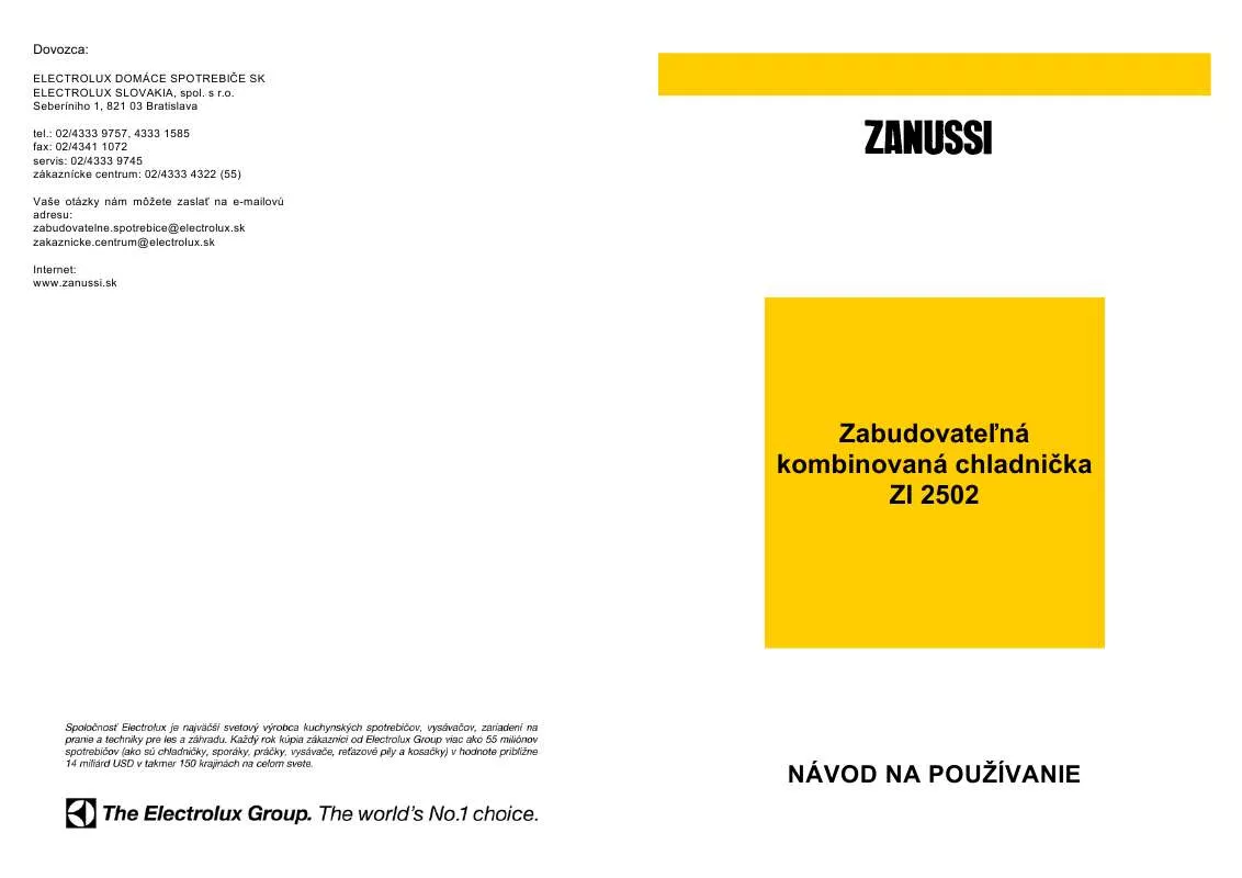 Mode d'emploi ZANUSSI ZI2502RV