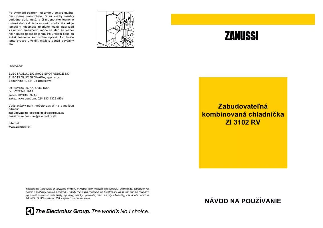 Mode d'emploi ZANUSSI ZI3102RV