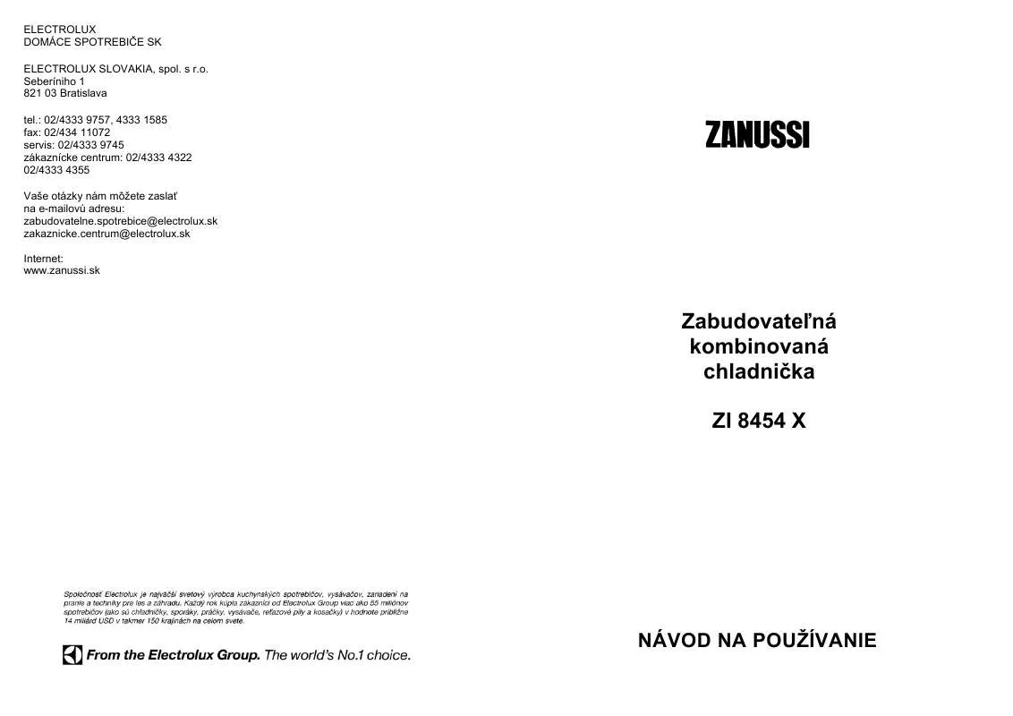 Mode d'emploi ZANUSSI ZI8454X