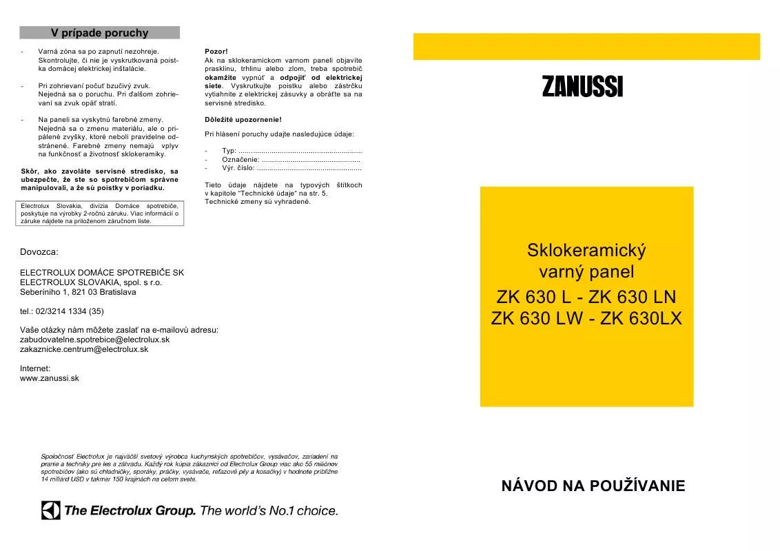 Mode d'emploi ZANUSSI ZK63LX Z96