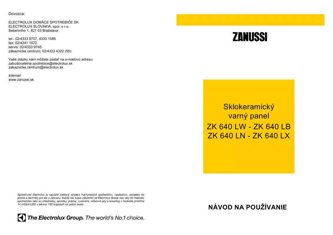 Mode d'emploi ZANUSSI ZK640LN