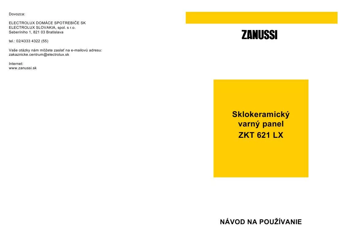 Mode d'emploi ZANUSSI ZKT621LX