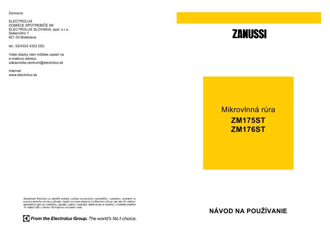 Mode d'emploi ZANUSSI ZM176STW