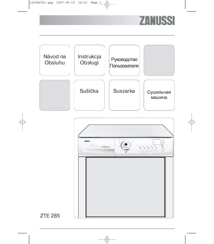 Mode d'emploi ZANUSSI ZTE285